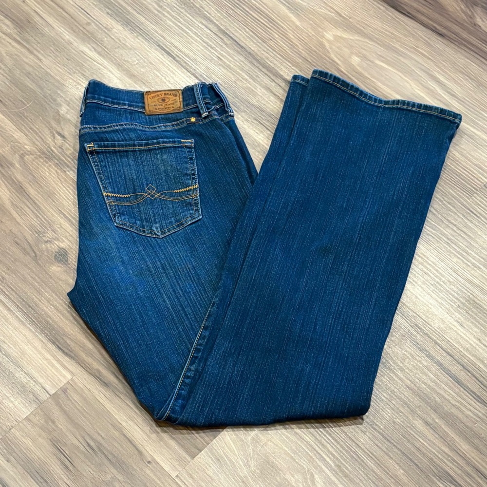 Lucky Brand Sweet N Low Jeans Womens 10/30 Blue Bootcut Low Rise Dark Wash Denim